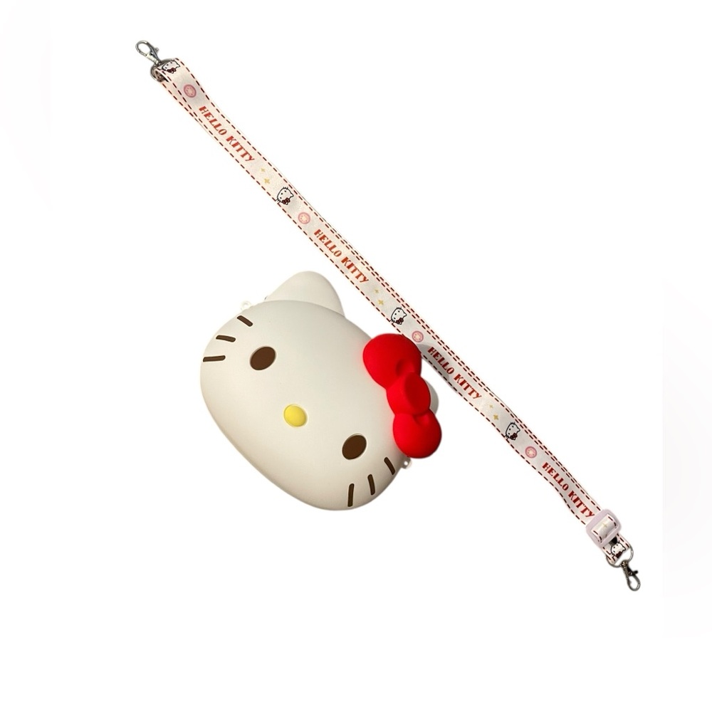 Hello Kitty Silicone Purse with Adjustable Strap | Cute Zipper Bag | NEW‎